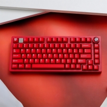 Ice Crystal Red 104+10 Keycaps Set ABS Doubleshot Translucent Cherry Profile for Mechanical Gaming Keyboard